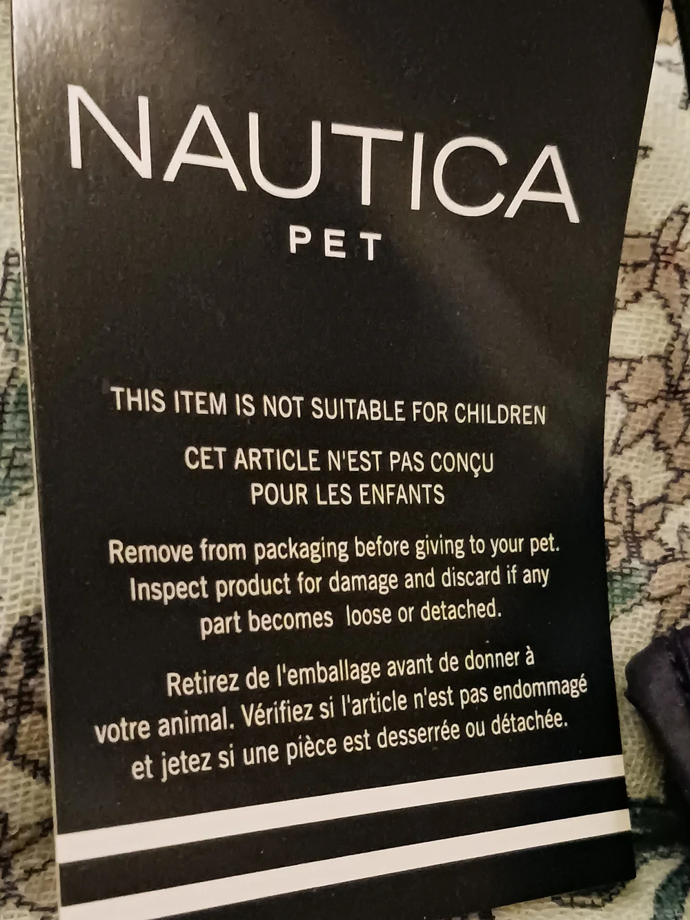 Nautica Quilted Fleece Plush Navy Dog Coat with Hood